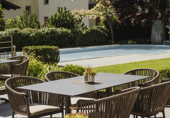 Table near the pool