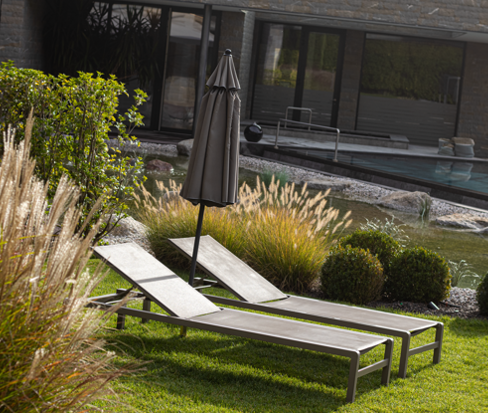 Loungers in the garden