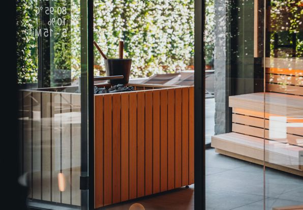 Sauna area in the Wellness Vital Garden at Hotel Anderlahn
