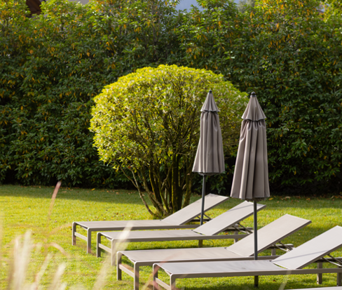 Loungers in the garden